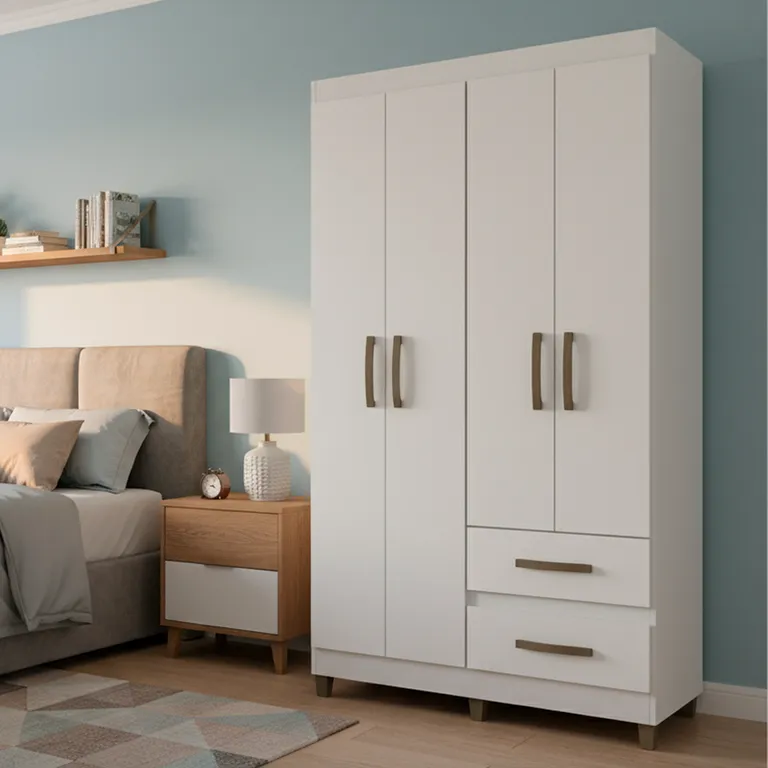 Closet 4 Puerta(s) 2 Cajón(es) 4 Repisa(s) 99x180x40 cm Blanco