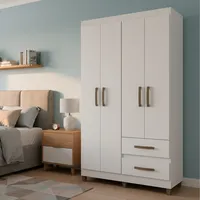 Closet 4 Puerta(s) 2 Cajón(es) 4 Repisa(s) 99x180x40 cm Blanco