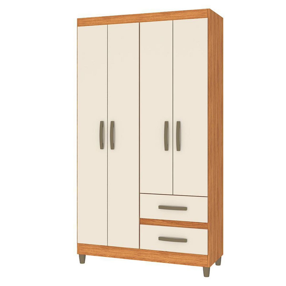 VEKKAHOME - Closet 4 Puerta(s) 2 Cajón(es) 4 Repisa(s) 99x180x40 cm Beige
