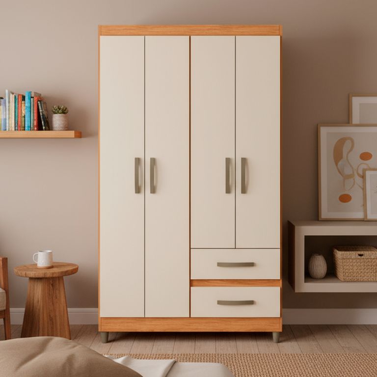 Closet 4 Puerta(s) 2 Cajón(es) 4 Repisa(s) 99x180x40 cm Beige