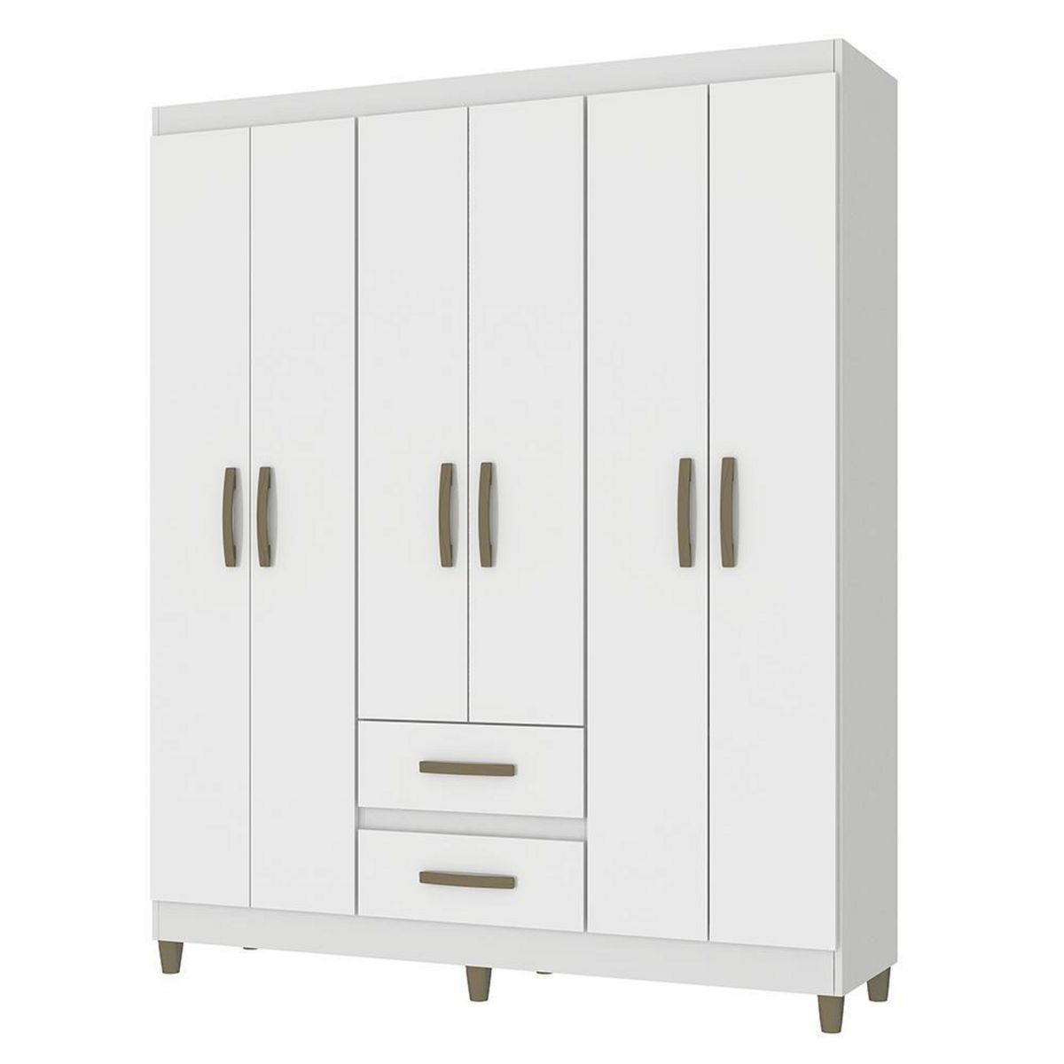 Closet 6 Puerta(s) 2 Cajón(es) 6 Repisa(s) 148x180x40 cm Blanco, marca VEKKAHOME - Foto 2