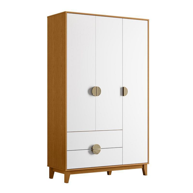 VEKKAHOME - Closet 3 Puerta(s) 2 Cajón(es) 0 Repisa(s) 47x195x120 cm Blanco