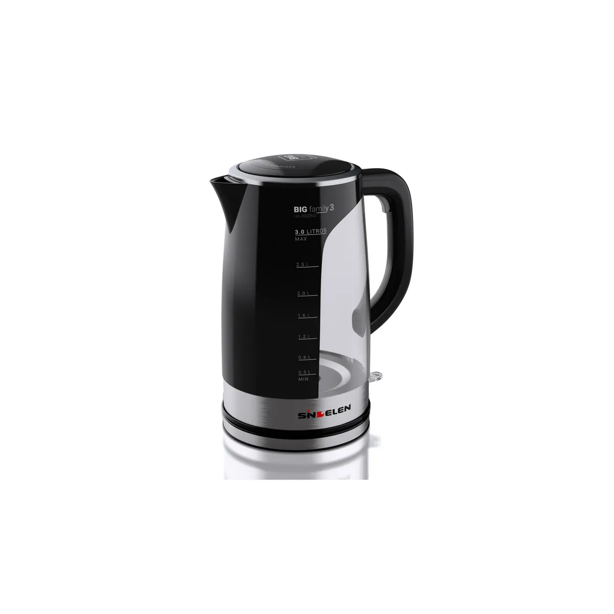 SINDELEN - Hervidor Eléctrico 3 Litros Negro HA-3900NG
