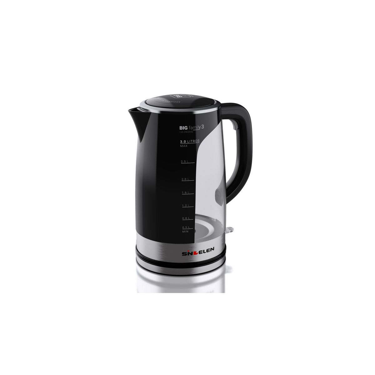 SINDELEN - Hervidor Eléctrico 3 Litros Negro HA-3900NG