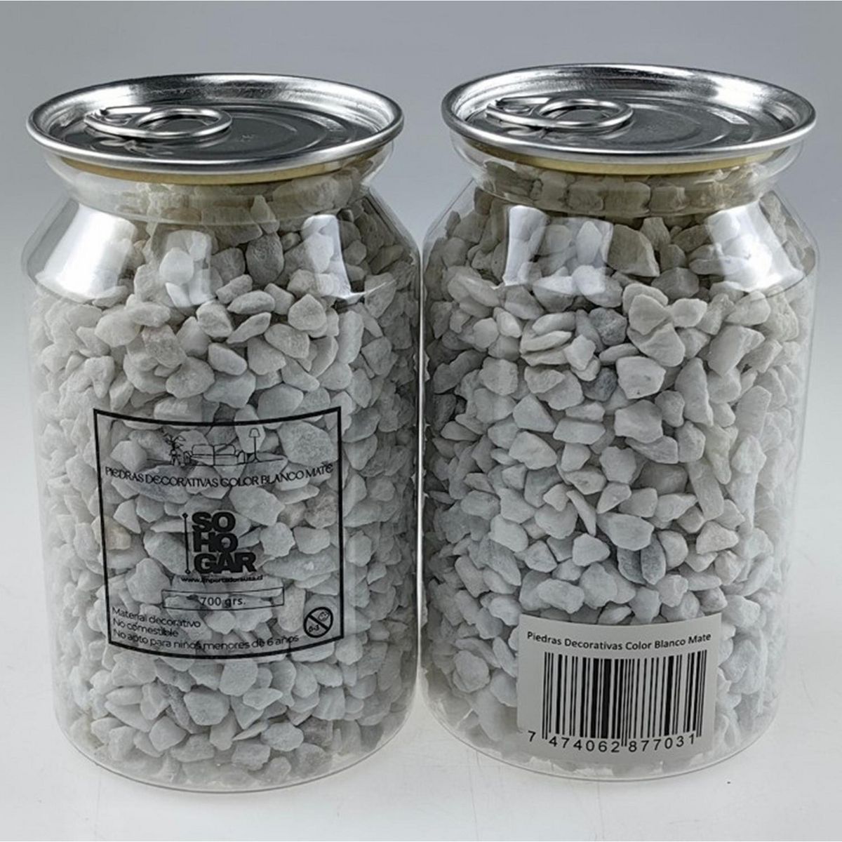 SOHOGAR - Piedras Decorativas 4-10 Mm Blanco Mate 700 Gr