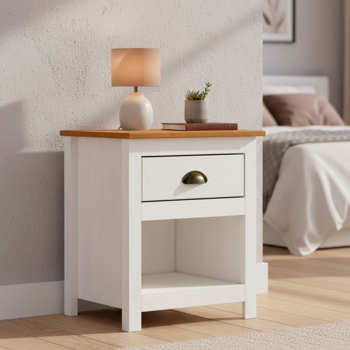 ROCA - Velador 1 Cajón(es) Posadas 46x55x41 cm Blanco