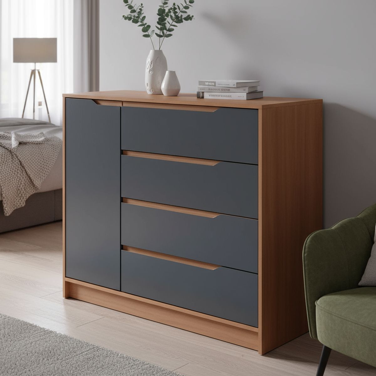 ROCA - Cómoda 4 Cajón(es) Indiana 105x94x45 cm Azul