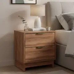 ROCA - Velador 2 Cajón(es) Fit 48x55x39 cm Canela