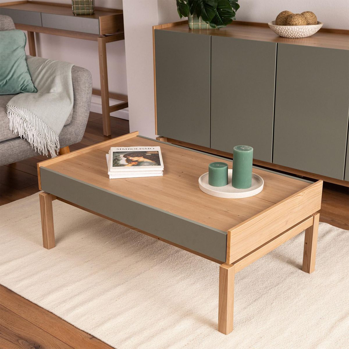 ROCA - Mesa de centro Barcelona Verde 100x60x30 cm