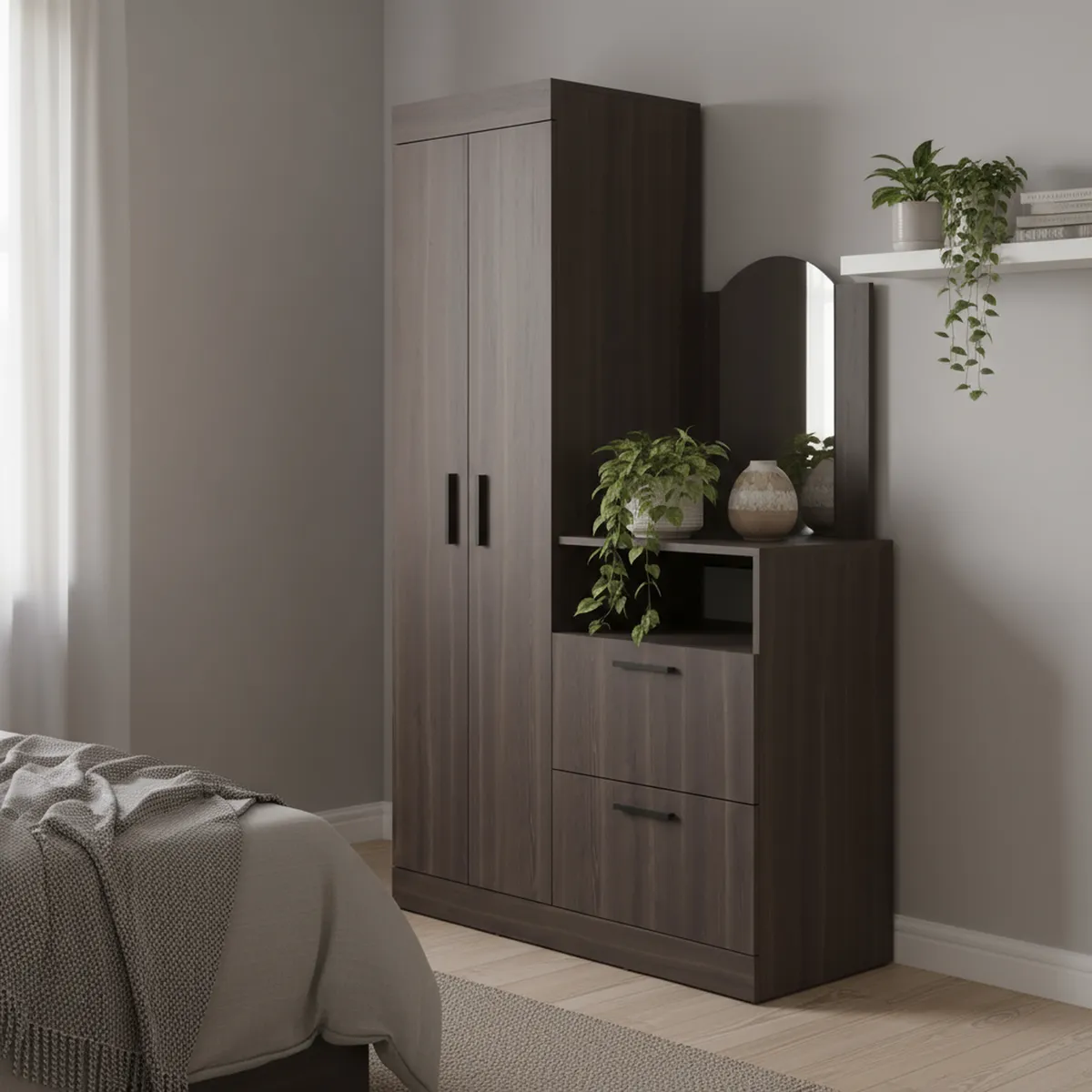 TUHOME - Closet 3 Puerta(s) 1 Cajón(es) 3 Repisa(s) 103x179x48.3 cm Milan