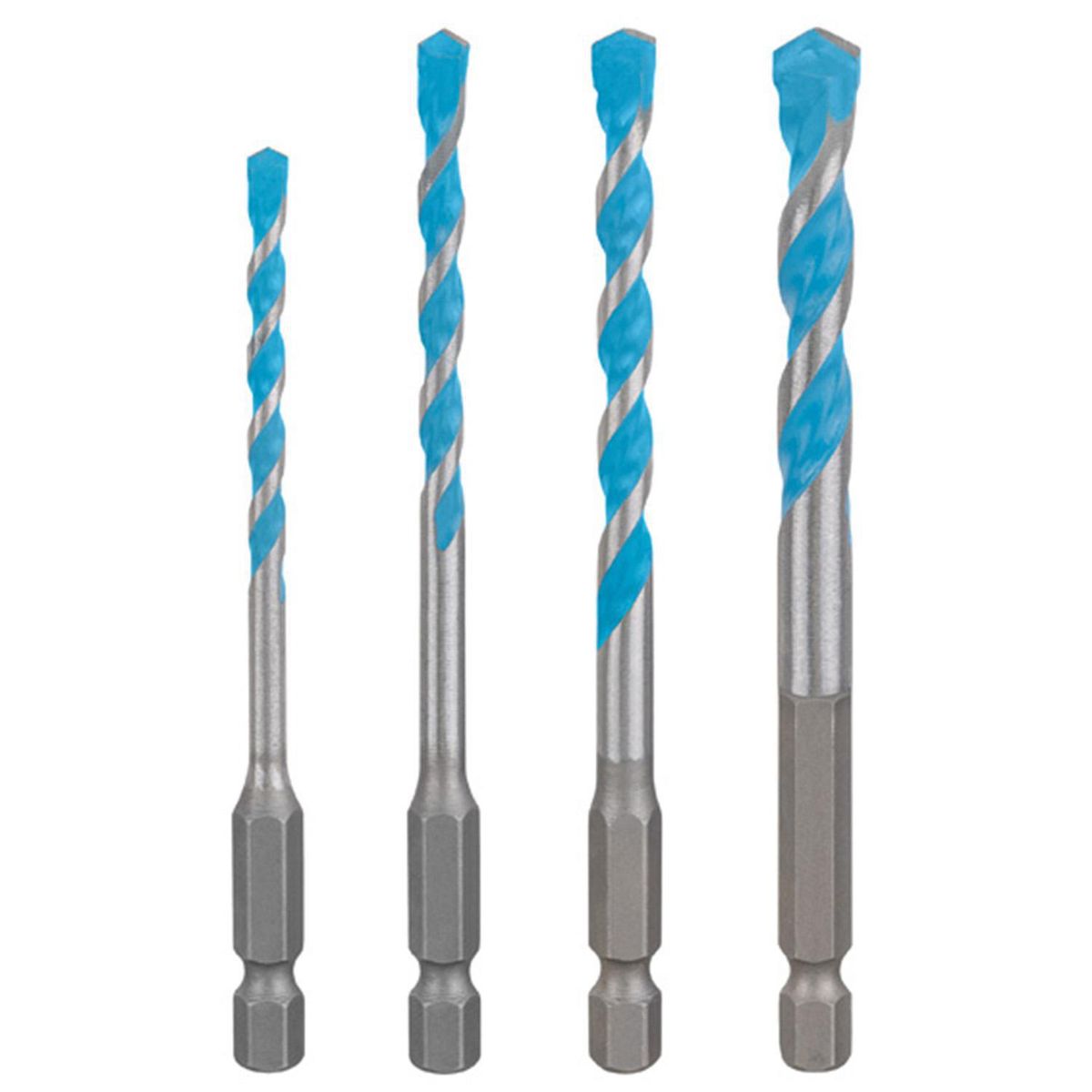 BOSCH - Juego 4 Brocas HEX-9 multimaterial de 4, 5, 6 y 8 mm