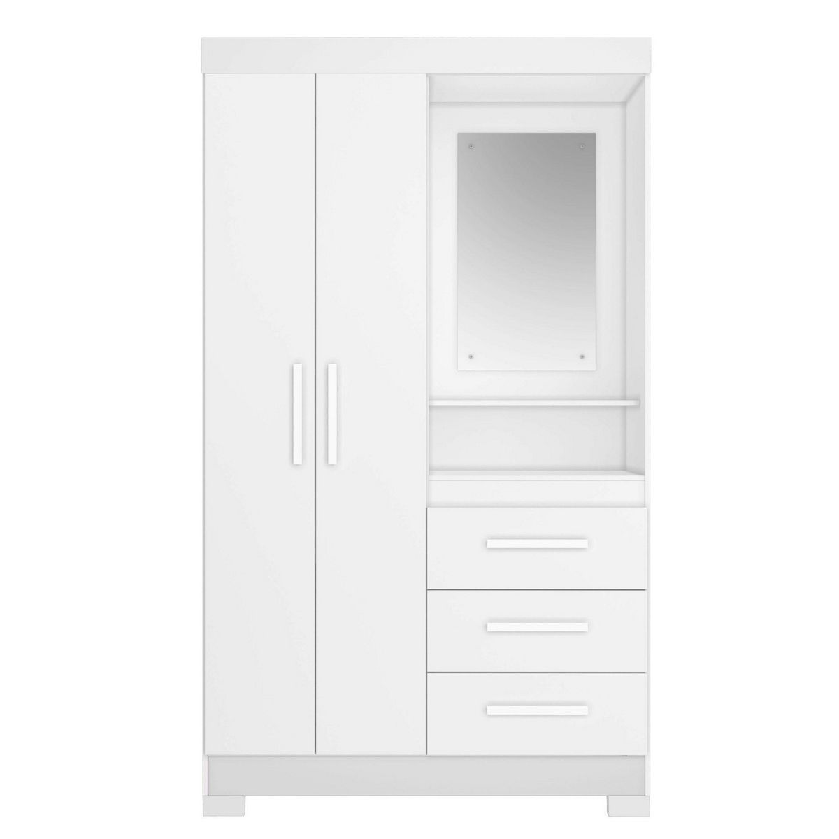 HOME MOBILI - Closet 2 Puerta(s) 3 Cajón(es) 1 Repisa(s) 108x187x40 cm Blanco - bicolor