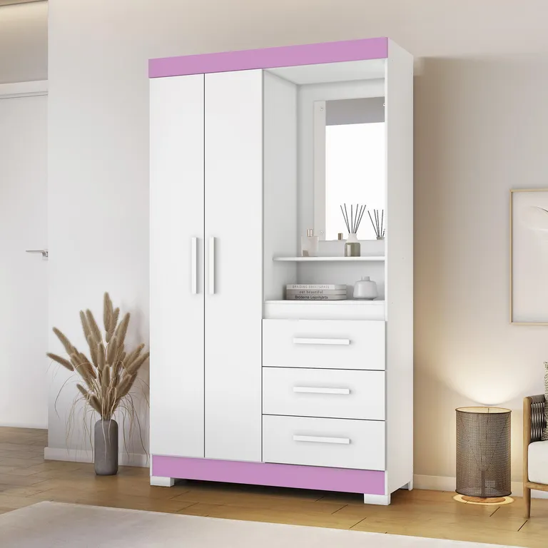 Closet 2 Puerta(s) 3 Cajón(es) 1 Repisa(s) 108x187x40 cm Multicolor