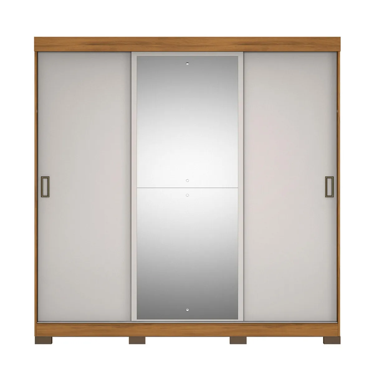 HOME MOBILI - Closet 3 Puerta(s) 4 Cajón(es) 5 Repisa(s) 182x207x55 cm OFF White nogal