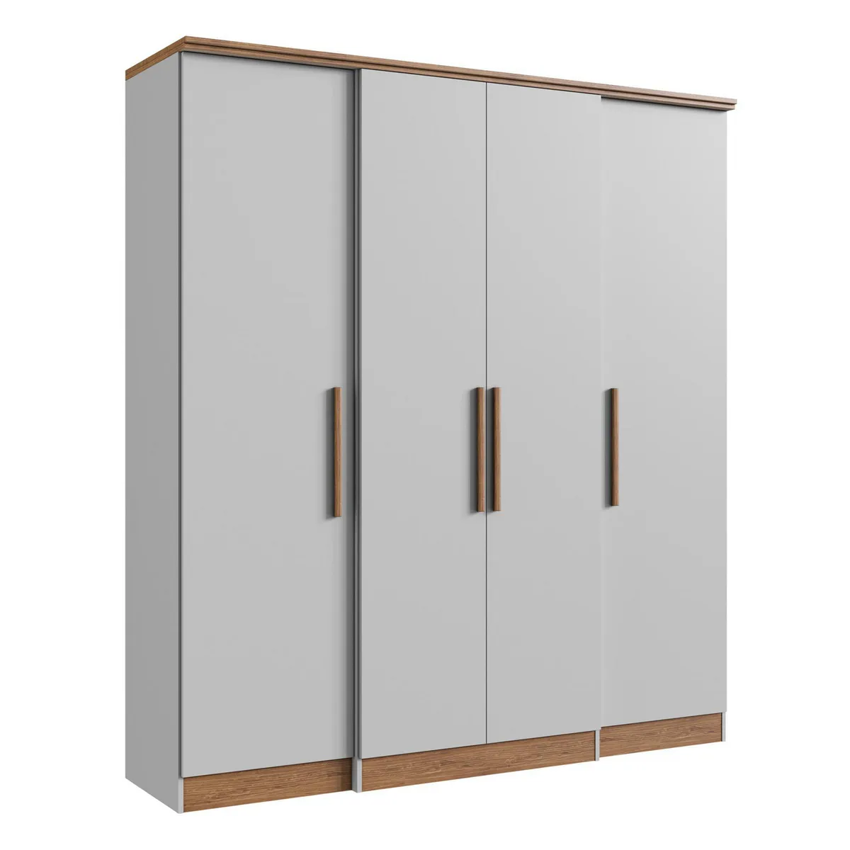 HOME MOBILI - Closet 4 Puerta(s) 2 Cajón(es) 6 Repisa(s) 179x200x45 cm Gris lunar