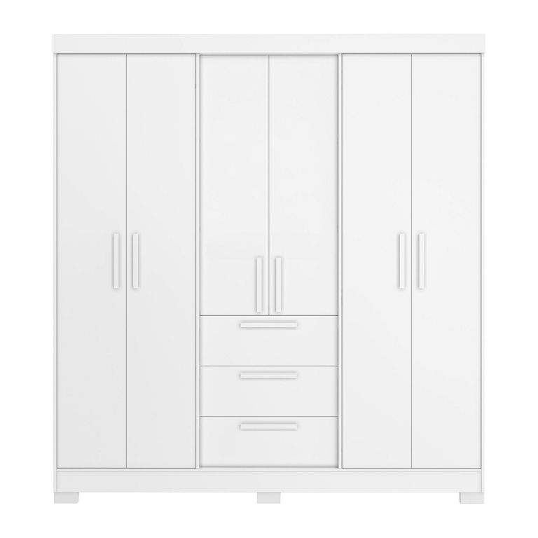 Closet 6 Puerta(s) 3 Cajón(es) 5 Repisa(s) 182x206x46 cm Blanco
