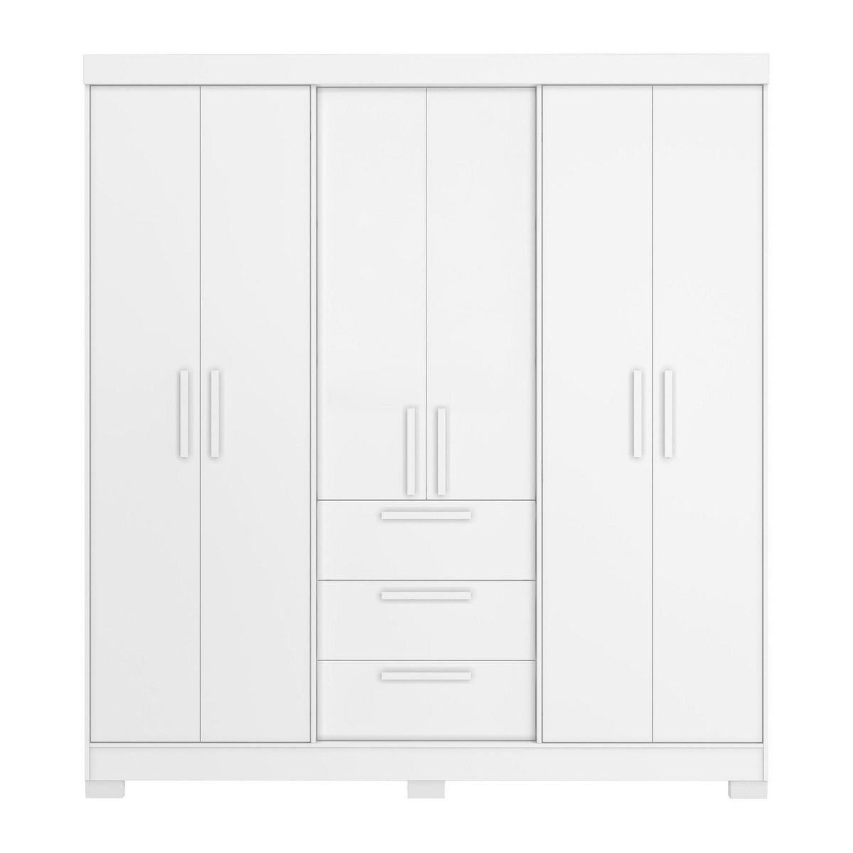 HOME MOBILI - Closet 6 Puerta(s) 3 Cajón(es) 5 Repisa(s) 182x206x46 cm Blanco