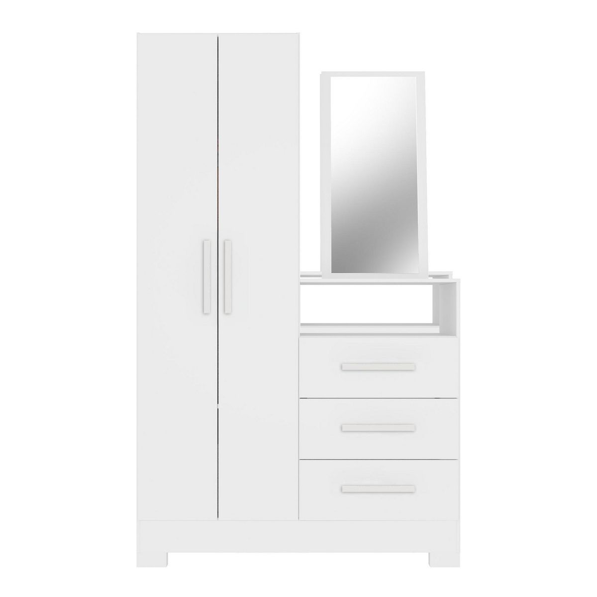 HOME MOBILI - Closet 2 Puerta(s) 3 Cajón(es) 1 Repisa(s) 108x178x39 cm Blanco