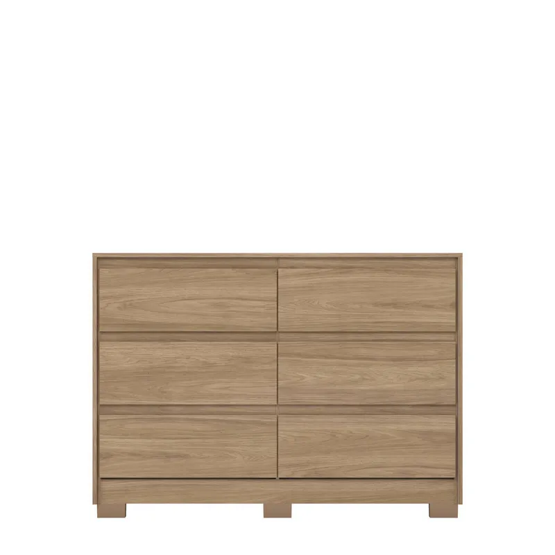 HOME MOBILI - Cómoda 6 Cajón(es) Velmo 130x93x48 cm Castaño