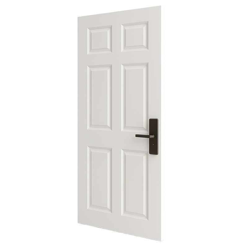 GENERICO - Puerta de Acero Acero galvanizado 80x200 cm 6 paneles Blanco