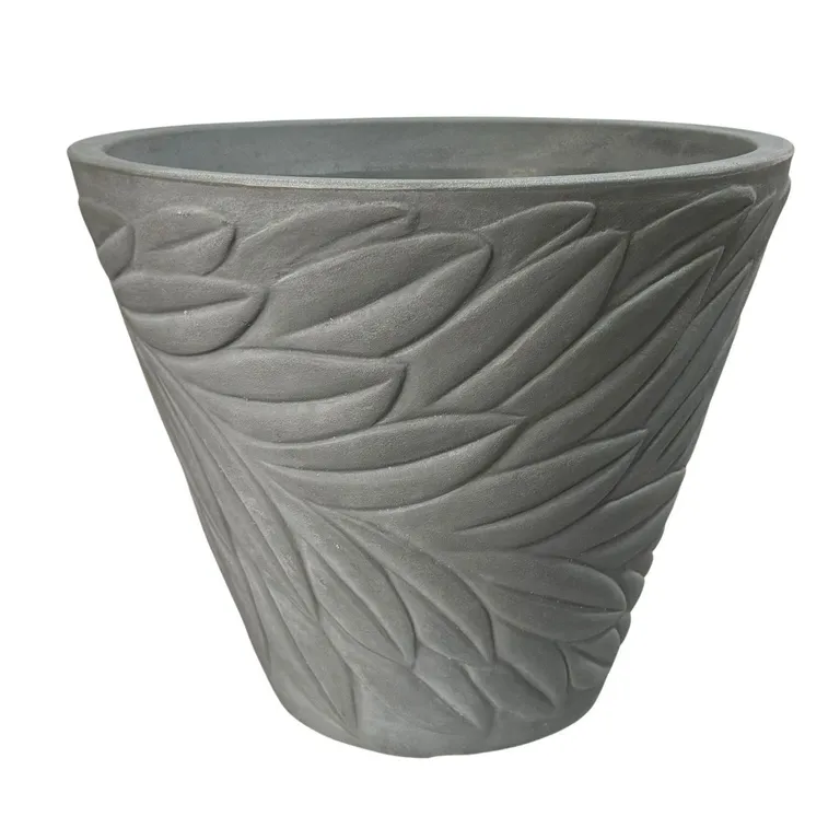 Macetero Grande de Polietileno 40.6x35.6 cm Gris