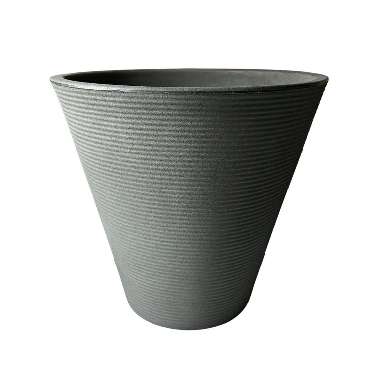 Macetero Grande de Polietileno 40.6x38.3 cm Plata
