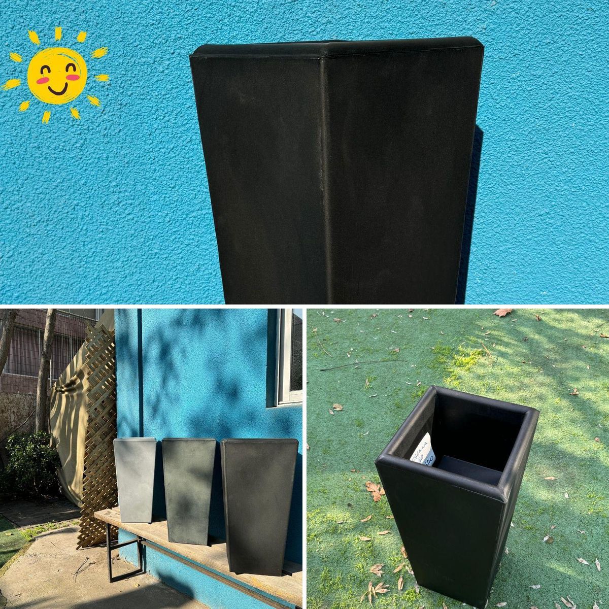 POTTERY - Macetero Grande de Polietileno 30.5x59.7 cm Negro
