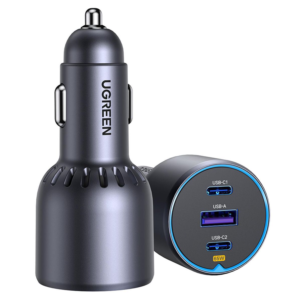 UGREEN - Cargador para Auto 75W con 2 Puertos USB-C y 1 USB-A EC703