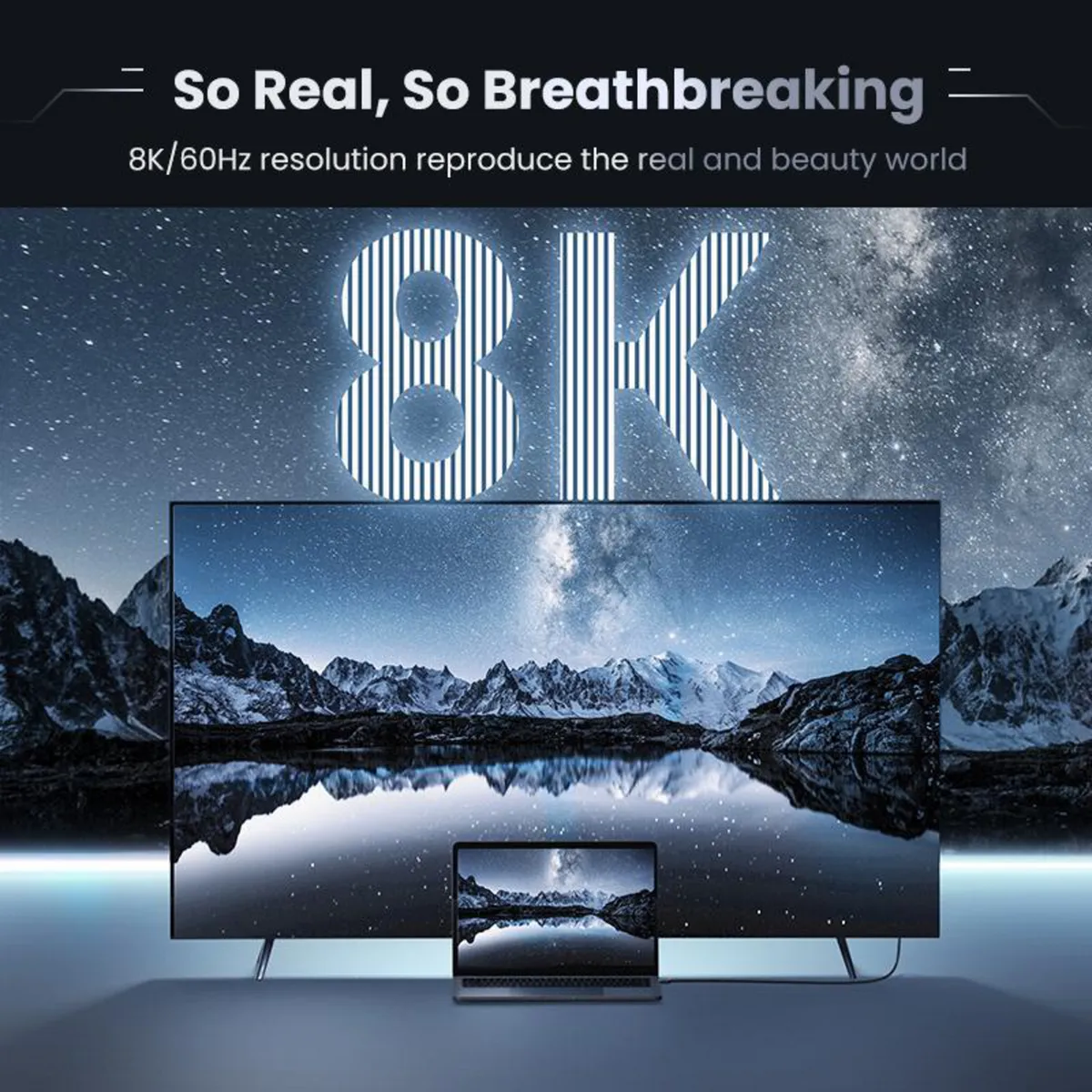 UGREEN - Cable HDMI 2.1 UGREEN 8K@60Hz/4K@120Hz de 1.5 Metros Blindado HD135
