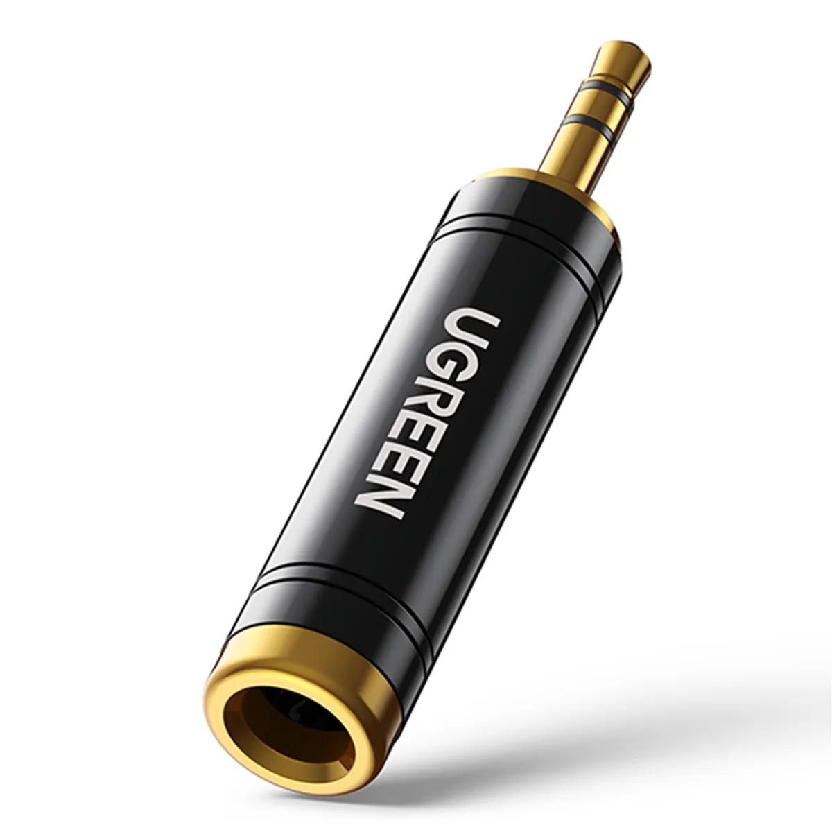 UGREEN - Adaptador Estéreo Jack 6.3mm Hembra a Plug 3.5mm Macho Chapado en Oro AV168