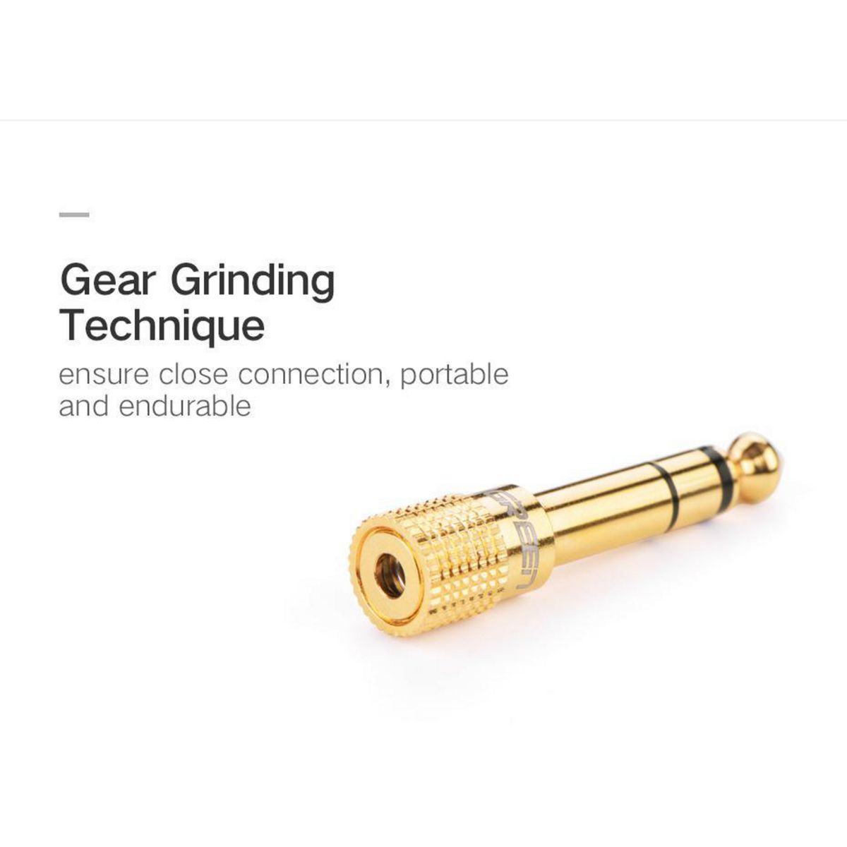 UGREEN - Adaptador Estéreo Gold Plug 3.5mm H/M a Plug 6.3mm 20503