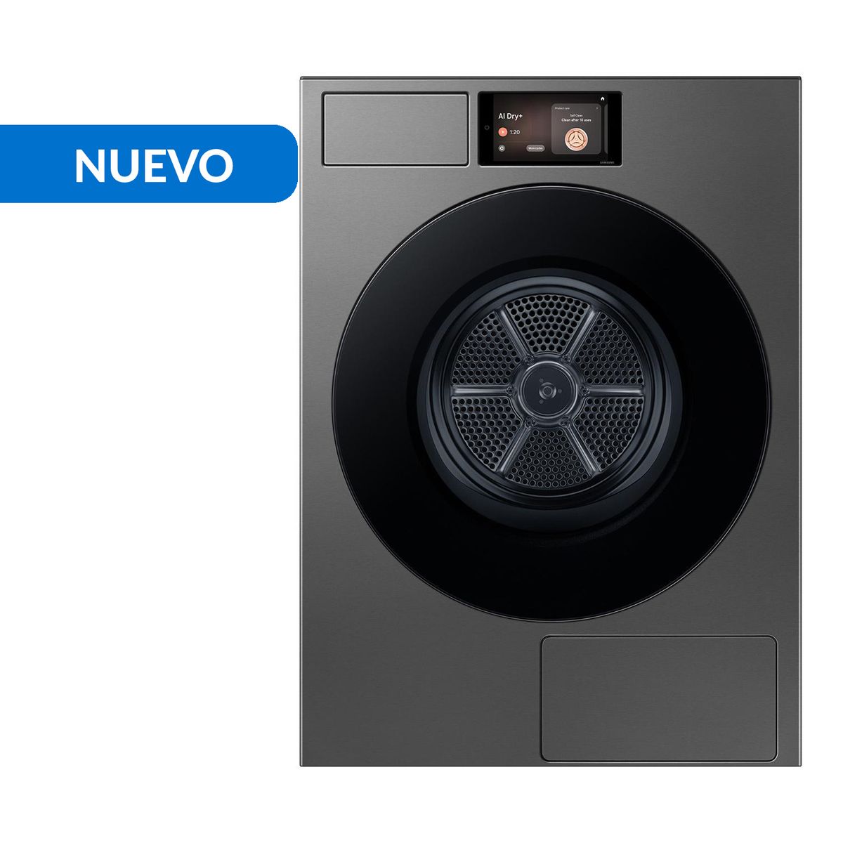 SAMSUNG - Secadora Bespoke AI 17 kg Carga Frontal con Bomba de calor Acero oscuro DV90F17CDSZS