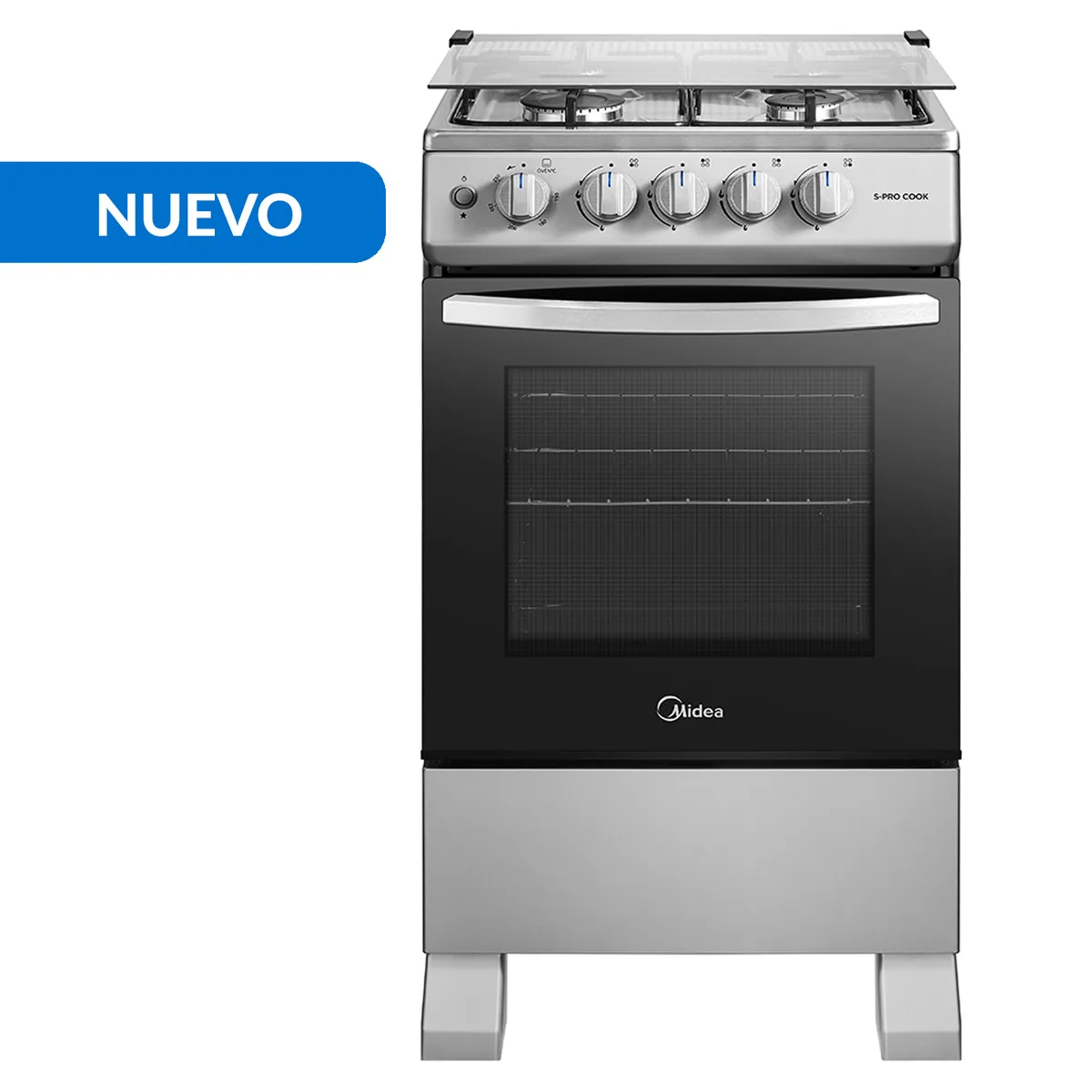 MIDEA - Cocina a Gas 4 Platos Silver MFO-MG20TCSSL