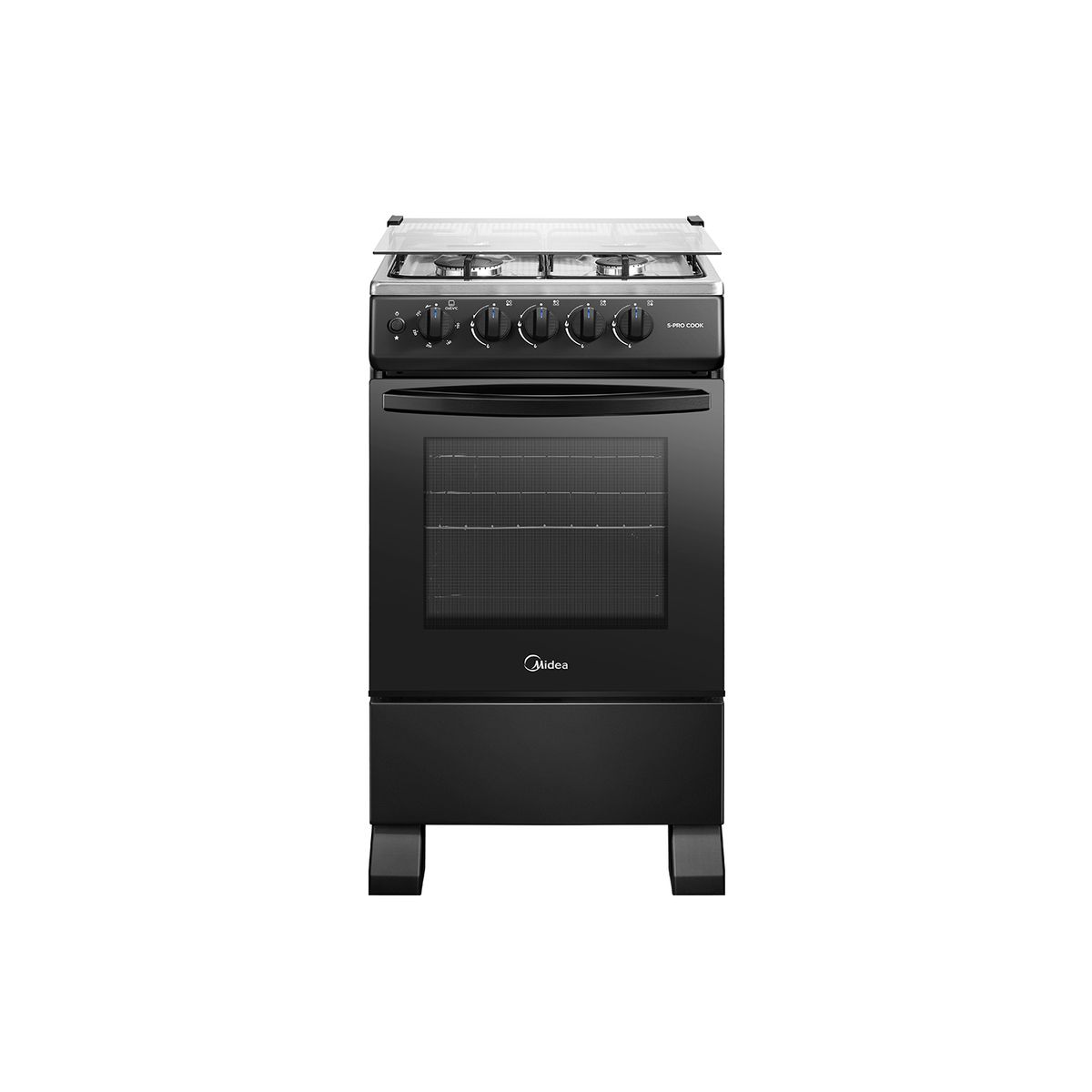 MIDEA - Cocina a Gas 4 Platos Negro MFO-MG20TCSSLBK
