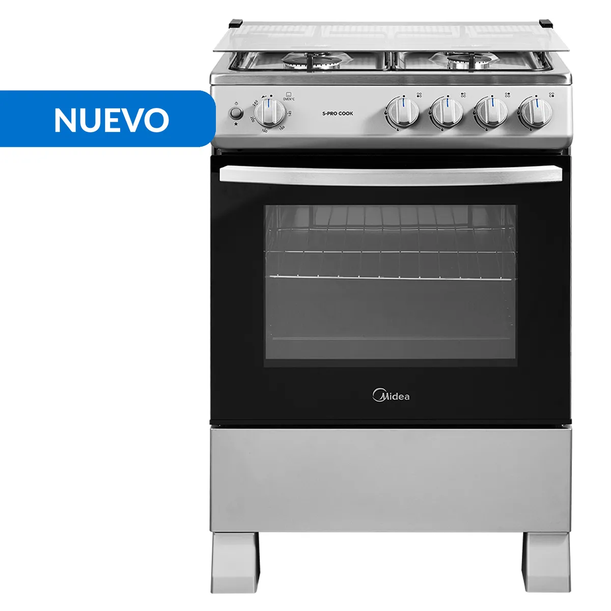 MIDEA - Cocina a Gas 4 Platos Silver MFO-MG24TCSSL