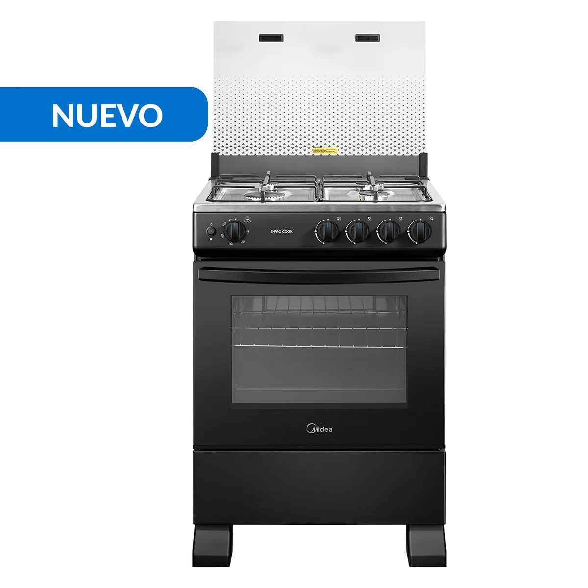 MIDEA - Cocina a Gas 4 Platos Negro MFO-MG24TCSSLBK