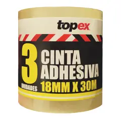 TOPEX - Cinta adhesiva 18mm x 30 m 3 un