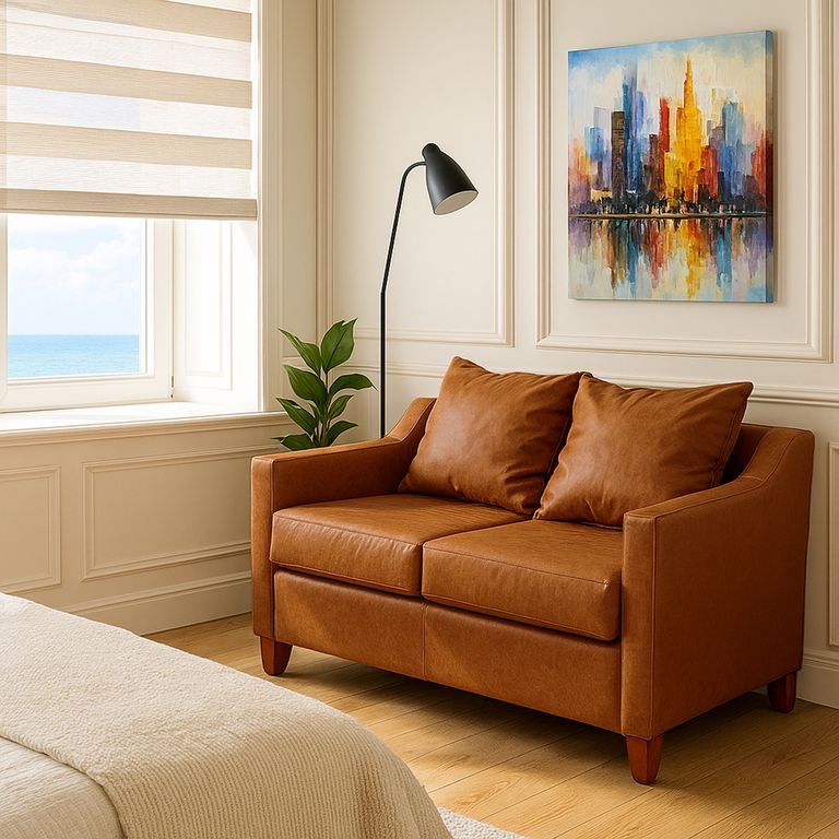 Sofa 2 cuerpos Ares 119x90x75 cm Cafe claro