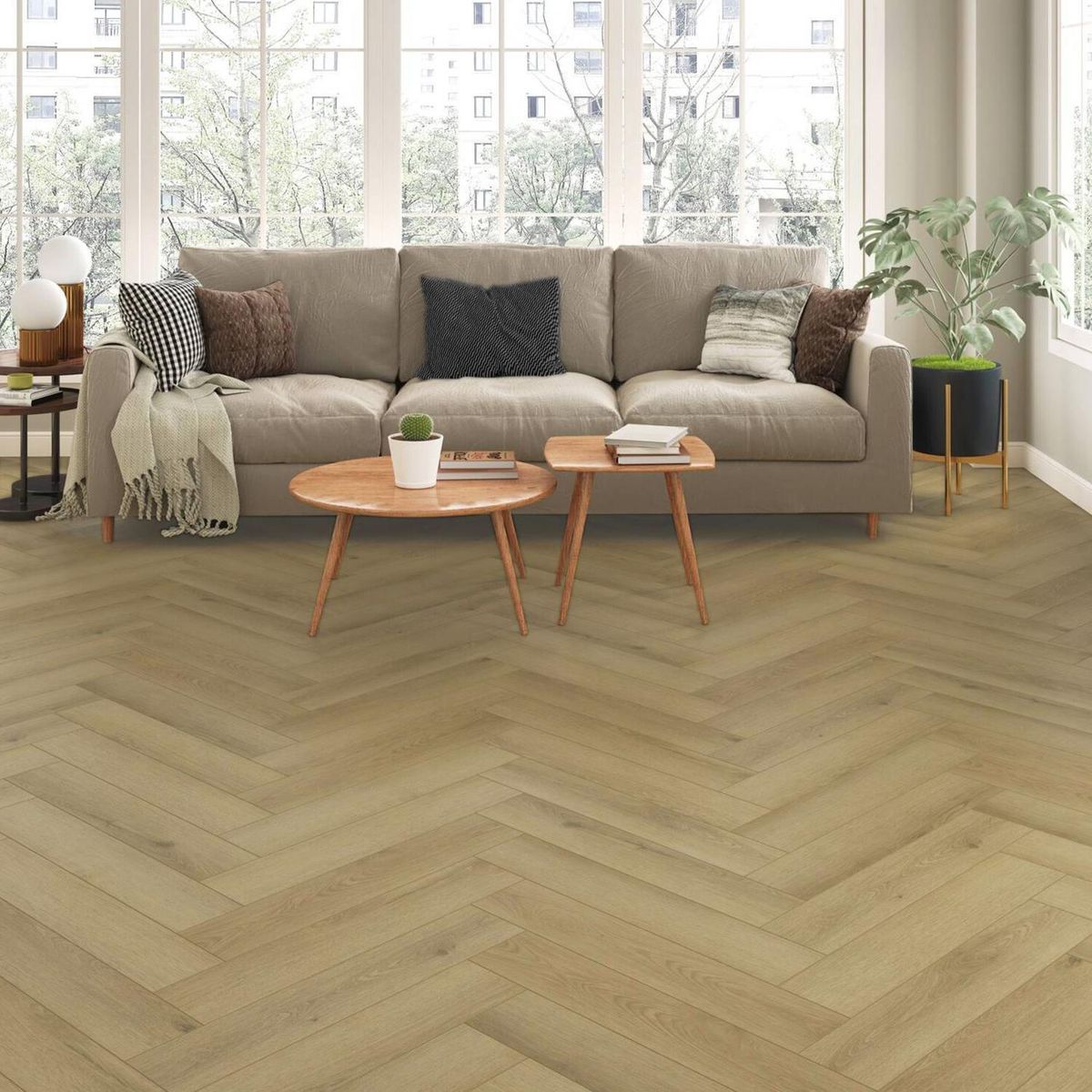 HOGA - Piso Flotante Vinílico 4 mm 12.5x62.5 cm SPC Parquet Click Arena 1.56 m2
