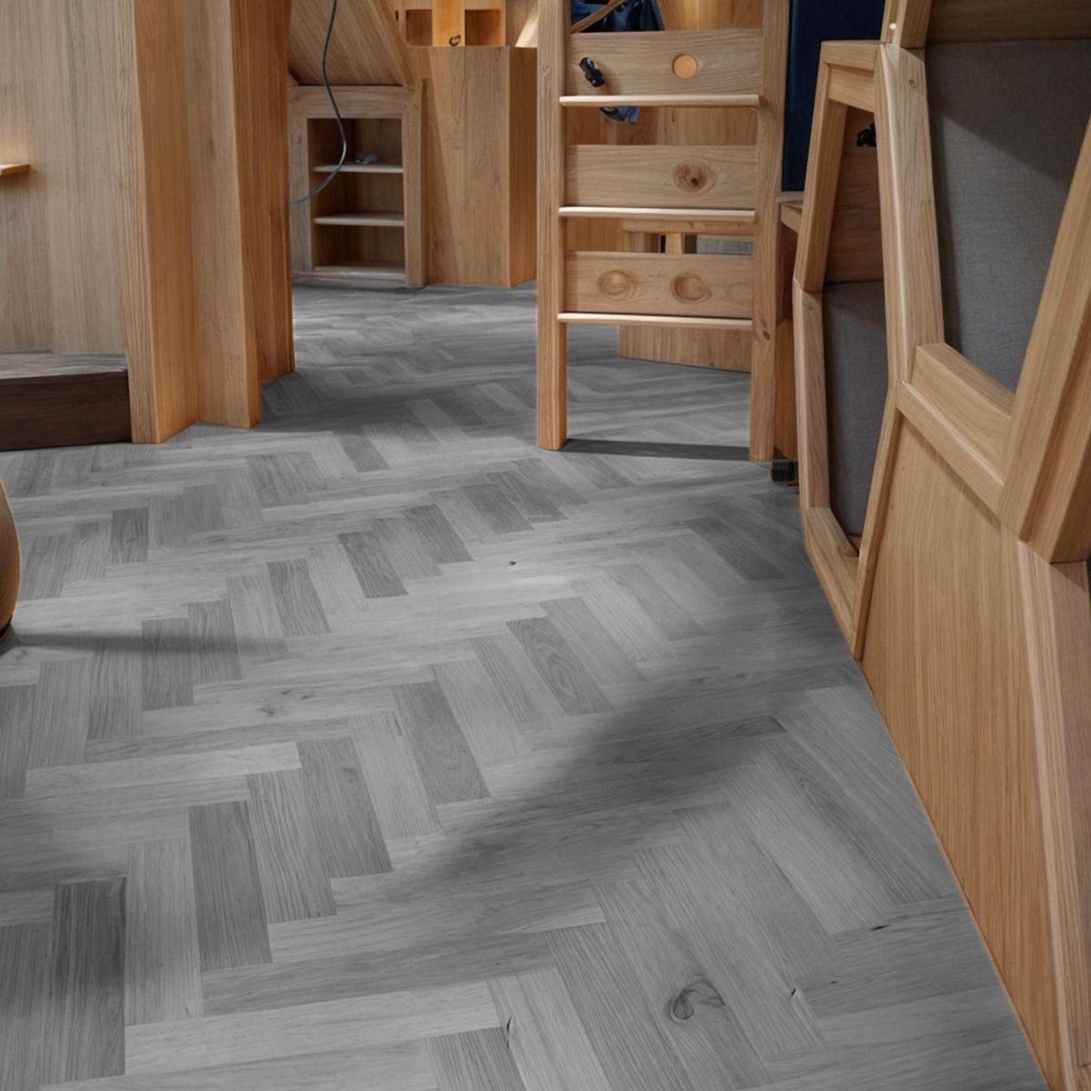 HOGA - Piso Flotante Vinílico 4 mm 12.5x62.5 cm SPC Parquet Click Gris Londres 1.56 m2