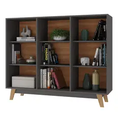 DI PORETTI - Librero MDF 3 Nivel(es) 135x108x35 cm Negro