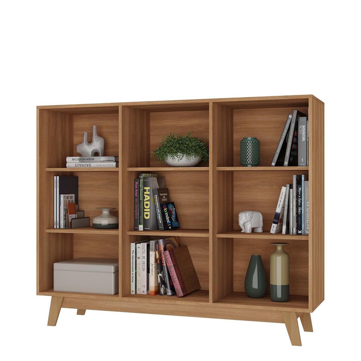 DI PORETTI - Librero MDF 3 Nivel(es) 135x108x35 cm Café