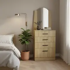TUHOME - Cómoda 3 Cajón(es) Praga 62.8x159.5x35.3 Fresno Europeo