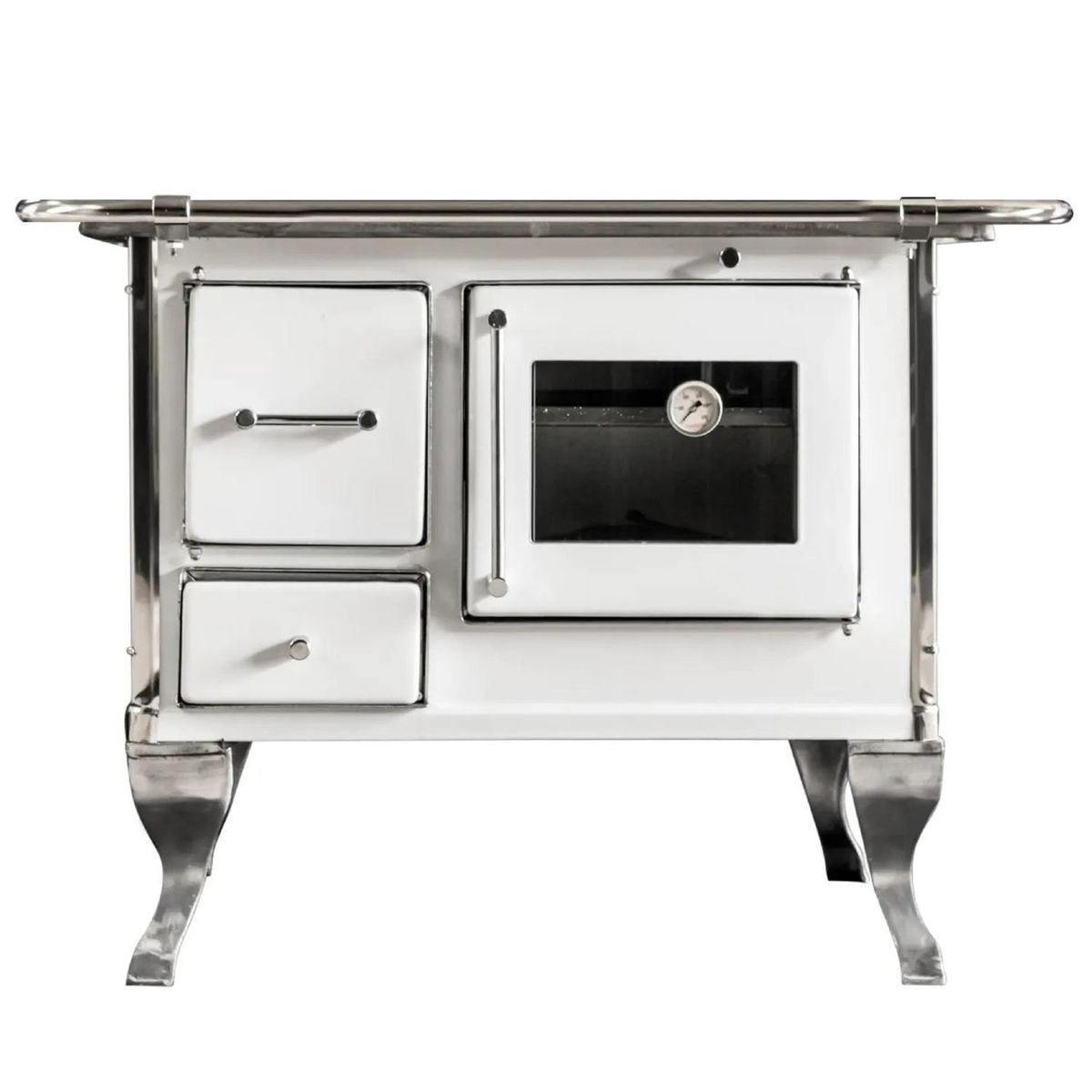 ALCAZAR - Cocina a Leña 4 Platos Blanco Villarica 90