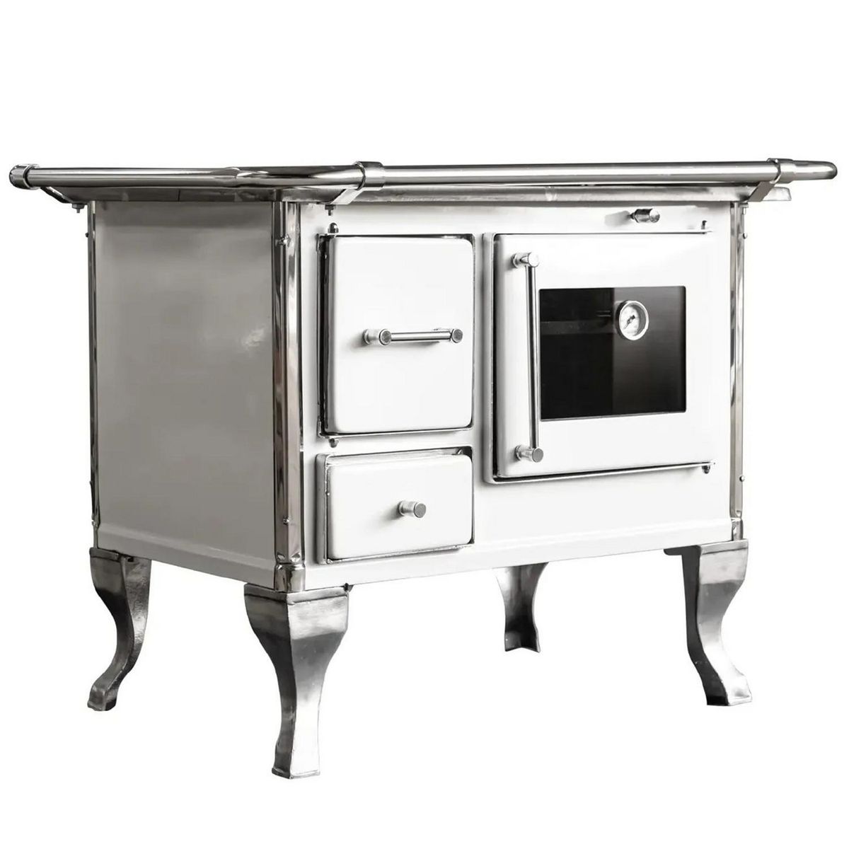 ALCAZAR - Cocina a Leña 4 Platos Blanco Villarica 90