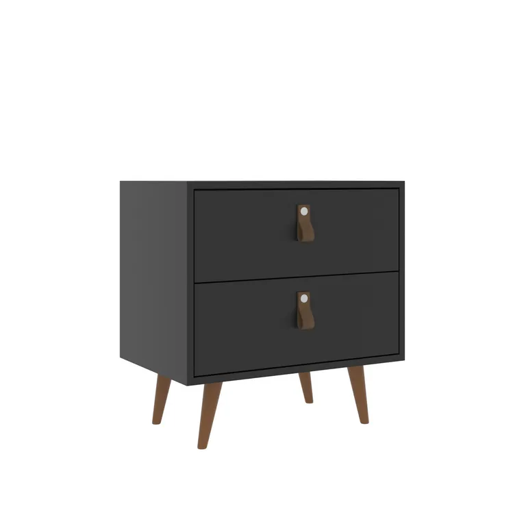Velador 2 Cajón(es) Padua 54x55x36 cm Negro