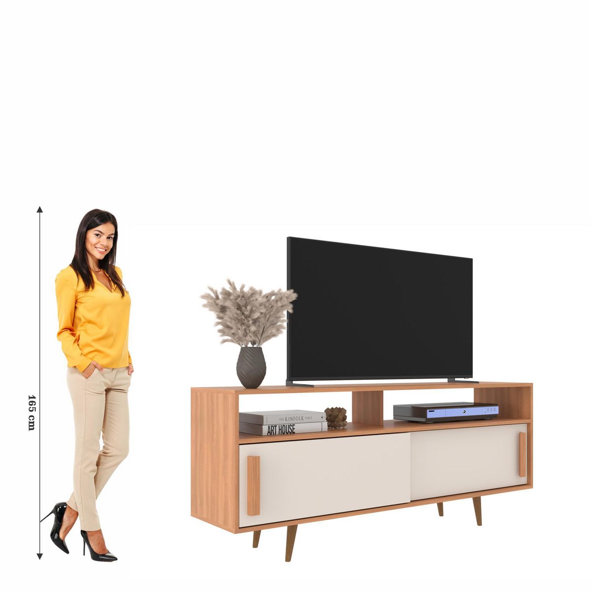 DI PORETTI - Rack TV 70 " Filadelfia Café 150x65x36 cm