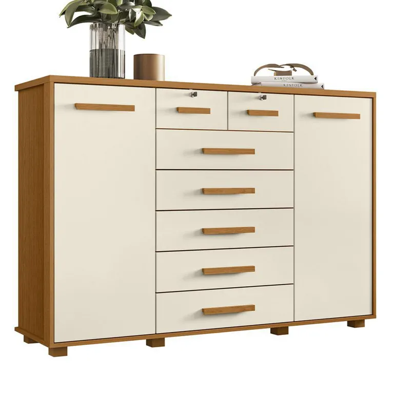 Cómoda 2 Cajón(es) Fontana 160x110x45 cm Beige