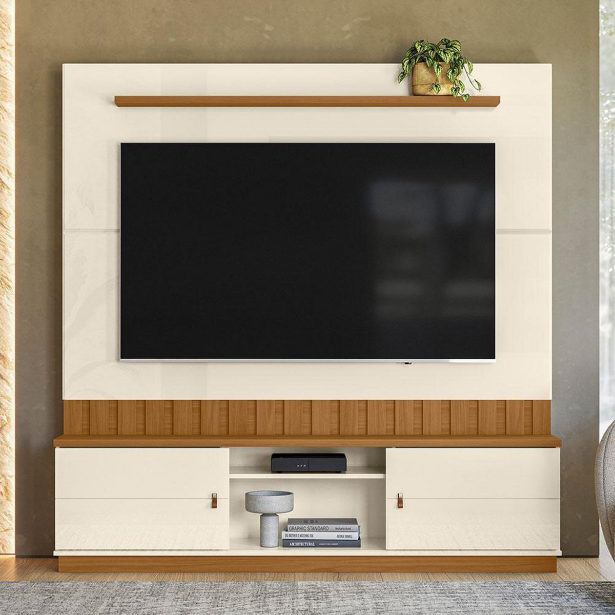 VEKKAHOME - Home TV 70 " Florianopolis Beige 175x183.5x30 cm