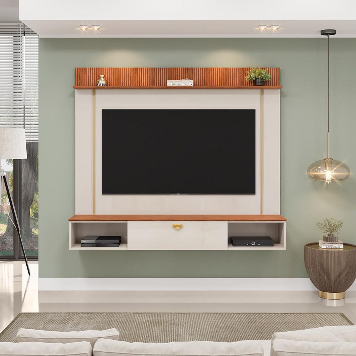 VEKKAHOME - Panel 70 " Iza Beige 160.5x153.5x34 cm